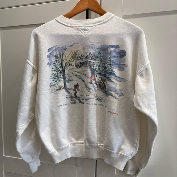 Northern Reflections Sweaters - Northern Reflections White Sweatshirt with Winter Theme